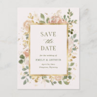 Blush en neutrale Floral | Weddenschap Save the Da