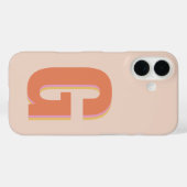 Blush en Oranje Retro Typografie Monogram Initiaal Case-Mate iPhone Case (Achterkant (horizontaal))