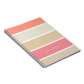 Blush en perzik kleurenblok Monogrammed Girly Notitieboek (Rechterzijde)