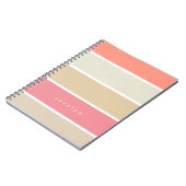 Blush en perzik kleurenblok Monogrammed Girly Notitieboek (Linkerzijde)