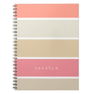 Blush en perzik kleurenblok Monogrammed Girly Notitieboek