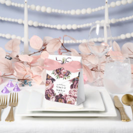 Blush en Plum Peony Krans Trouwen Bedankdoosjes