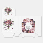 Blush en Plum Peony Krans Trouwen Bedankdoosjes (Ongevouwen)