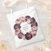 Blush en Plum Peony Krans Wedding Favoriet Bedankzakje (Geknipt)