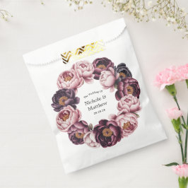 Blush en Plum Peony Krans Wedding Favoriet Bedankzakje