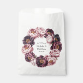 Blush en Plum Peony Krans Wedding Favoriet Bedankzakje (Voorkant)