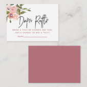 Blush en Roos Gold Baby shower Diaper Raffle Informatiekaartje (Voorkant / Achterkant)