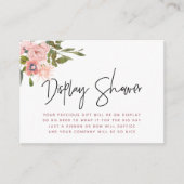 Blush en Roos Gold Baby shower Display Shower Informatiekaartje (Voorkant)