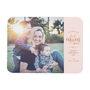 Blush en Roos Gold Best Mum Ever Photo Magnet Magneet