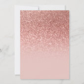 Blush en Roos Gold Ombre Glitter Save the Date Kaart (Achterkant)
