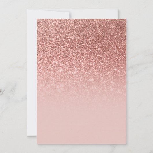 Blush en Roos Gold Ombre Glitter Save the Date Kaart (Achterkant)