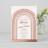 Blush en Roos Gold Rainbow-Baby Baby shower Folie Uitnodiging (Staand Voorkant)