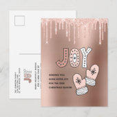 Blush en Roos Gold Sending Joy voor Kerstmis 2020 Feestdagenkaart (Voorkant / Achterkant)