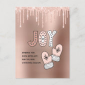 Blush en Roos Gold Sending Joy voor Kerstmis 2020 Feestdagenkaart (Voorkant)