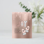 Blush en Roos Gold Sending Joy voor Kerstmis 2020 Feestdagenkaart (Staand voorkant)