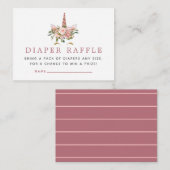 Blush en Roos Gold Unicorn Baby Informatiekaartje (Voorkant / Achterkant)
