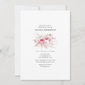 Blush en Roos Goud Bloemen en Kant Vrijgezellenfee Kaart (Voorkant)