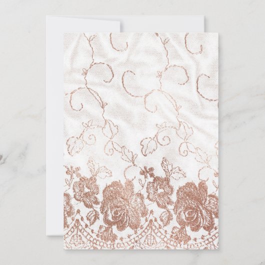 Blush en Roos Goud Bloemen en Kant Vrijgezellenfee Kaart (Achterkant)