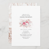 Blush en Roos Goud Bloemen en Kant Vrijgezellenfee Kaart (Voorkant / Achterkant)