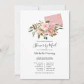 Blush en Roos Gouden Flora Baby of Vrijgezellenfee Kaart (Voorkant)