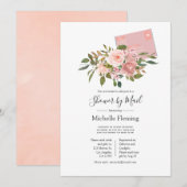 Blush en Roos Gouden Flora Baby of Vrijgezellenfee Kaart (Voorkant / Achterkant)