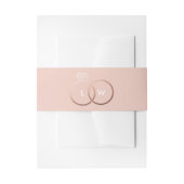 Blush en Roos gouden trouwring Monogram Uitnodigingen Wikkel (Voorkant Voorbeeld)