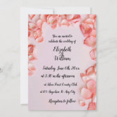Blush en Roos Petals Invitation Kaart (Achterkant)