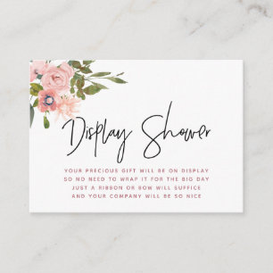 Blush en Rose Goud Baby Shower Weergave Shower Informatiekaartje