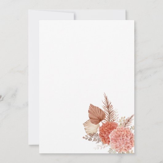 Blush en roze Beer Baby shower Kaart (Achterkant)