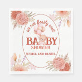 Blush en roze Beer Baby shower Servet (Voorkant)