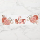 Blush en roze Beer Baby shower Waterfles Etiket (Enkel label)