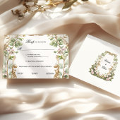 Blush en roze bloementuin bruiloft maaltijd keuze RSVP kaartje