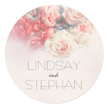 Blush en Roze Rozen Waterverf Bruiloft