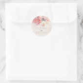 Blush en Roze Rozen Waterverf Bruiloft Ronde Sticker (Tas)