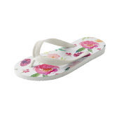 Blush en roze Waterverf Pioenenpatronen Kinder Teenslippers (Schuin)