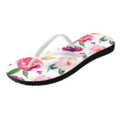 Blush en roze Waterverf Pioenenpatronen Teenslippers (Schuin)