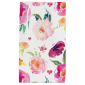 Blush en Roze Waterverf Pioenenpatrooncadeautas Klein Cadeauzakje (Voorkant)