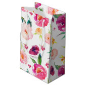 Blush en Roze Waterverf Pioenenpatrooncadeautas Klein Cadeauzakje (Achterkant Gekanteld)