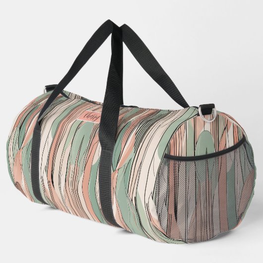 Blush en Sage Abstracte strepen Plunjezak (Rechterhoek)