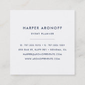 Blush en Sage Antiek Peony Square Vierkante Visitekaartje (Achterkant)