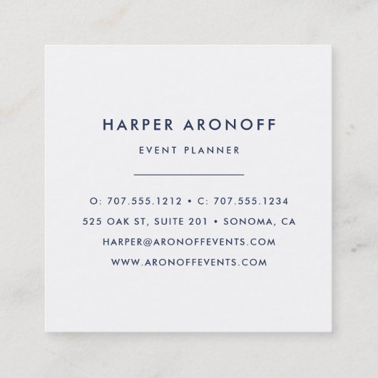 Blush en Sage Antiek Peony Square Vierkante Visitekaartje (Achterkant)