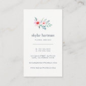Blush en Sage Floral | Verticaal Visitekaartje (Achterkant)