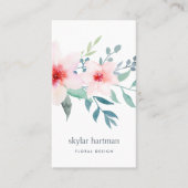 Blush en Sage Floral | Verticaal Visitekaartje (Voorkant)