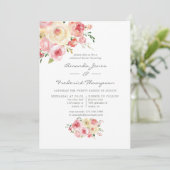 Blush en Sage Green Floral Rehearsal Dinner Kaart (Staand voorkant)