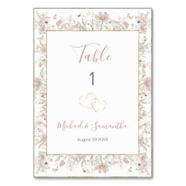 Blush en Sage Wilde Bloemen Lente Bruiloft Kaart