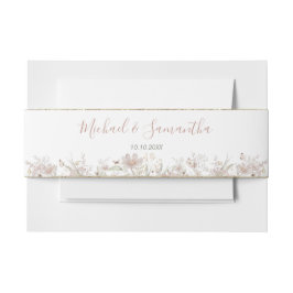 Blush en Sage Wilde Bloemen Lente Bruiloft Uitnodigingen Wikkel