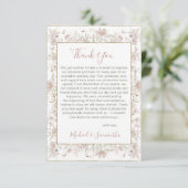 Blush en Sage Wildflower Spring Wedding Bedankkaart (Staand voorkant)