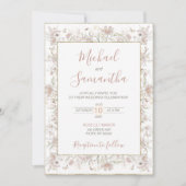 Blush en Sage Wildflower Spring Wedding Kaart (Voorkant)
