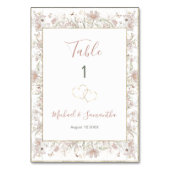 Blush en Sage Wildflower Spring Wedding Kaart (Achterkant)