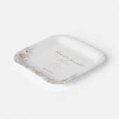 Blush en Sage Wildflower Spring Wedding Papieren Bordje (Gebogen)